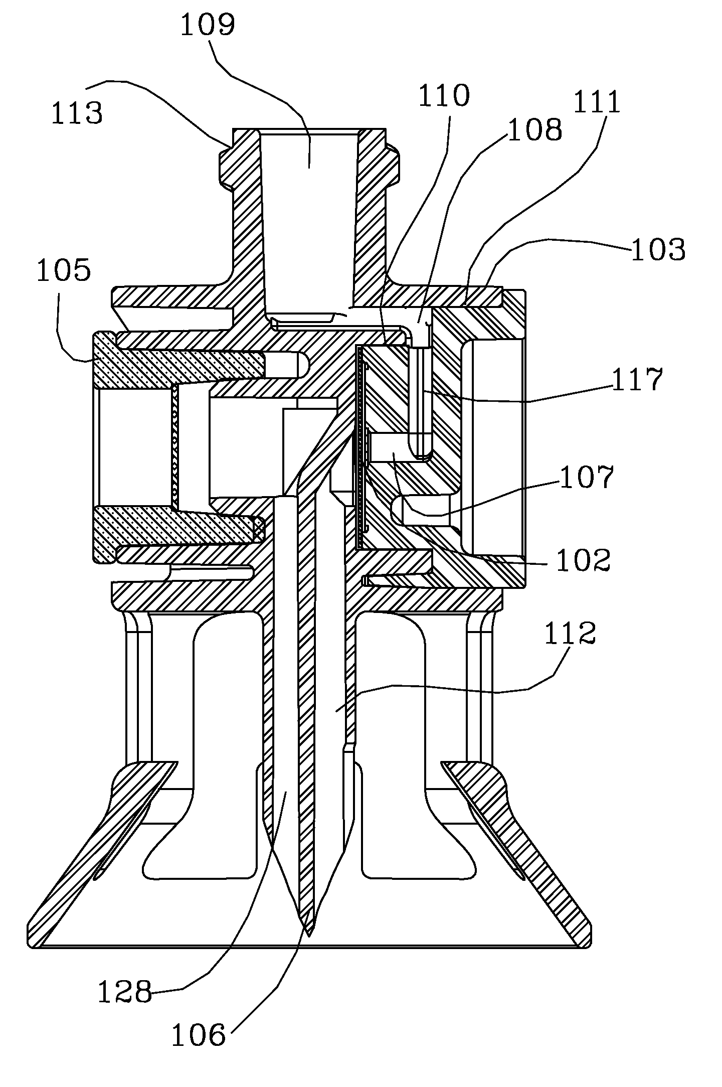 Transfer device with fluid filter