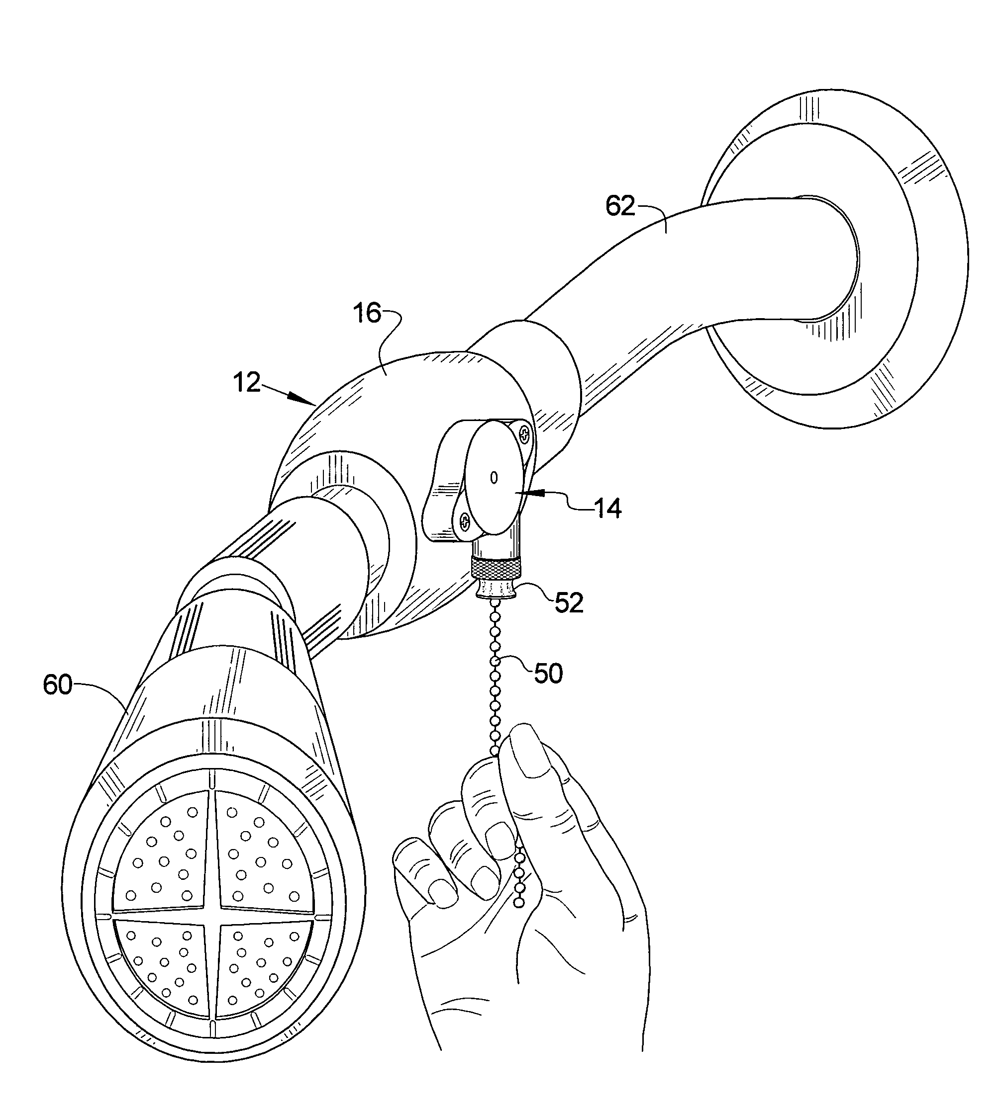Pull-chain shower valve