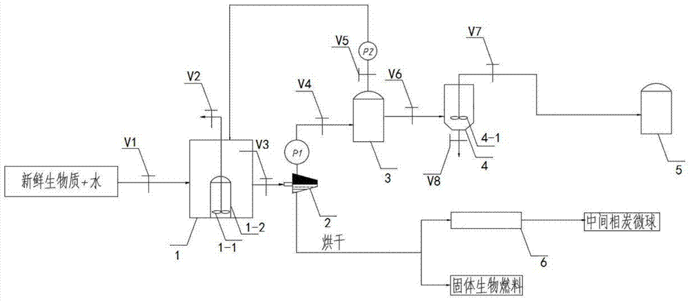 Fresh biomass high-value treatment device and method based on microwave hydrothermal carbonization