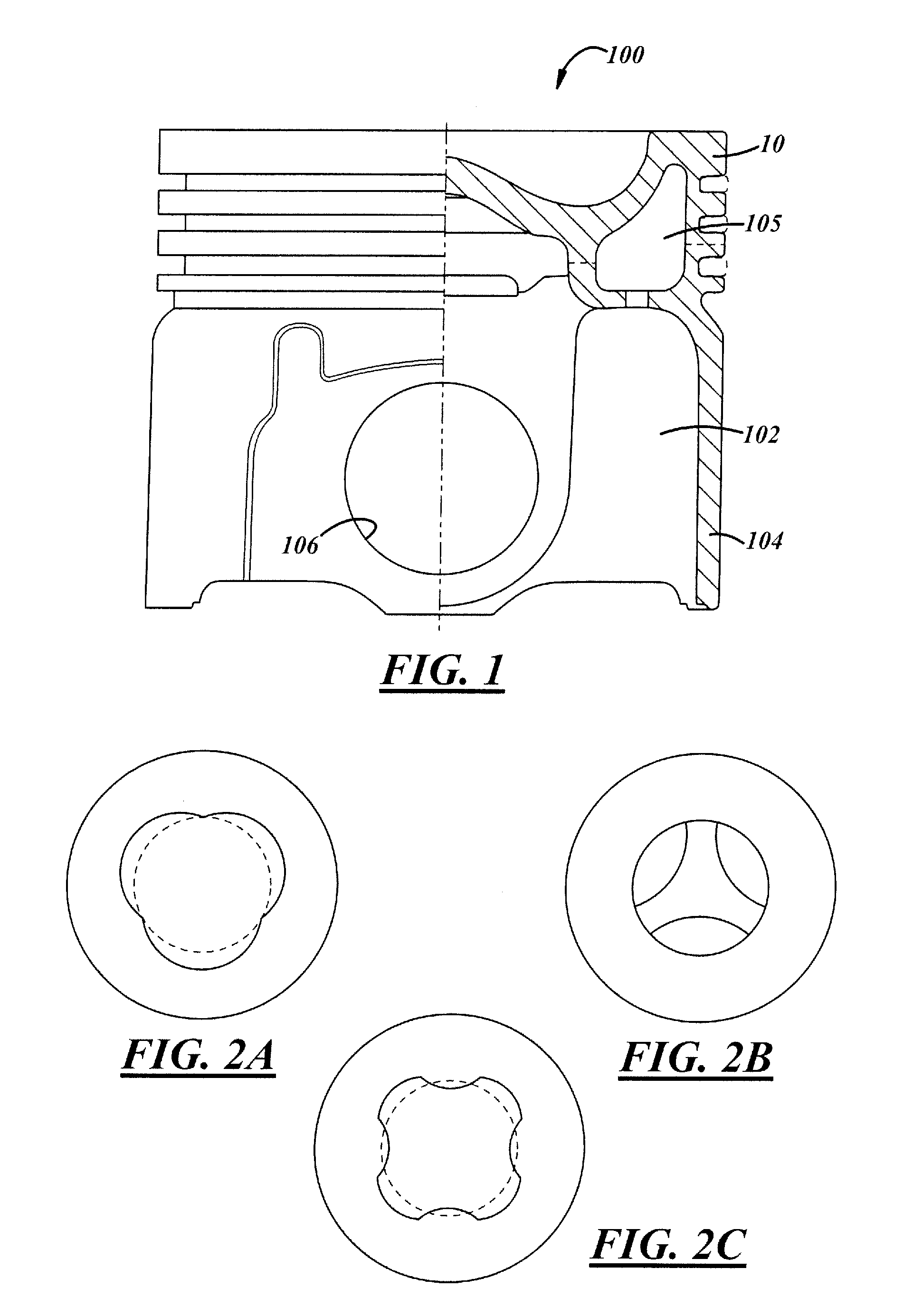 Complex-Shaped Piston Oil Galleries With Piston Crowns Made By Cast Metal or Powder Metal Processes