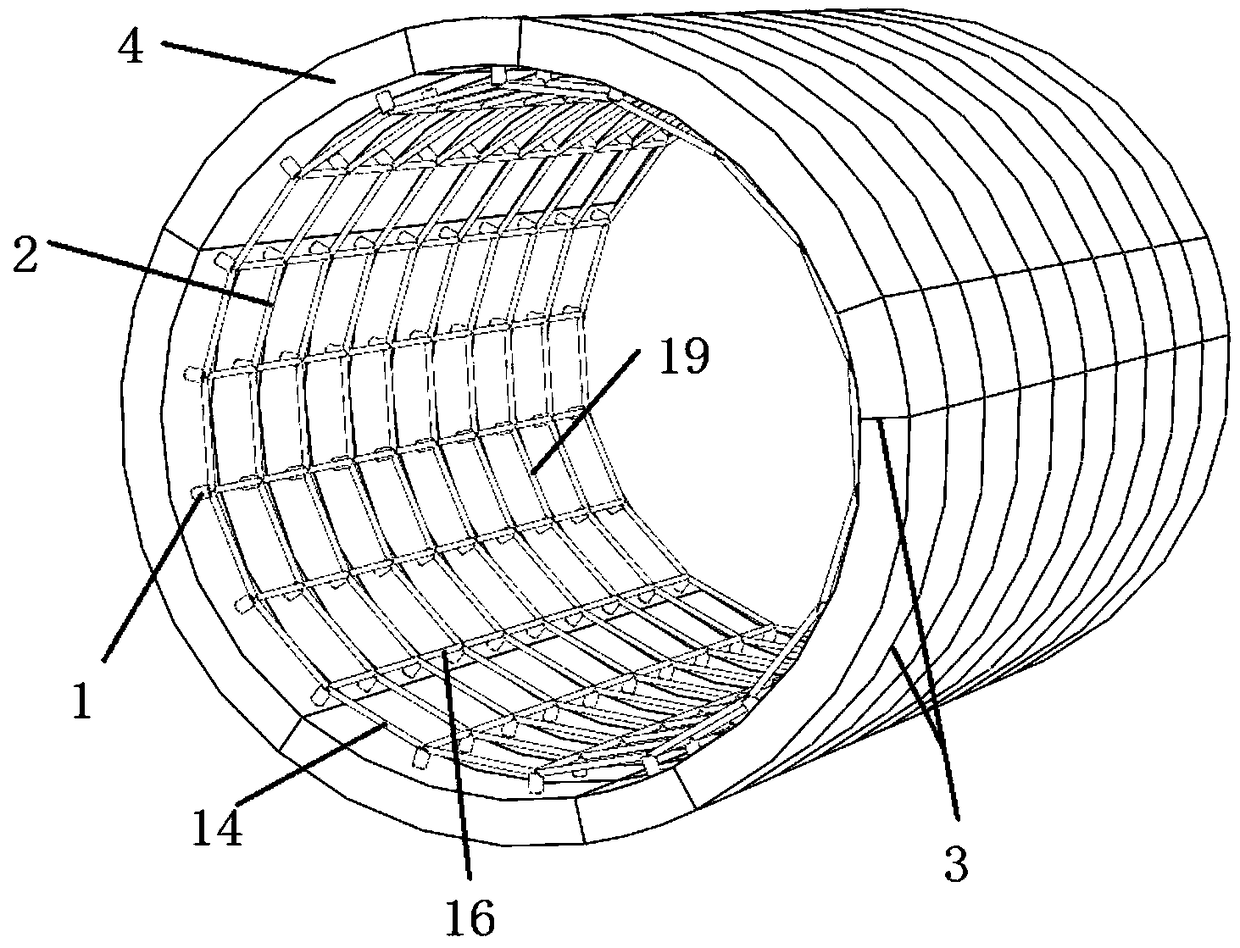 Assembled tunnel reinforced structure