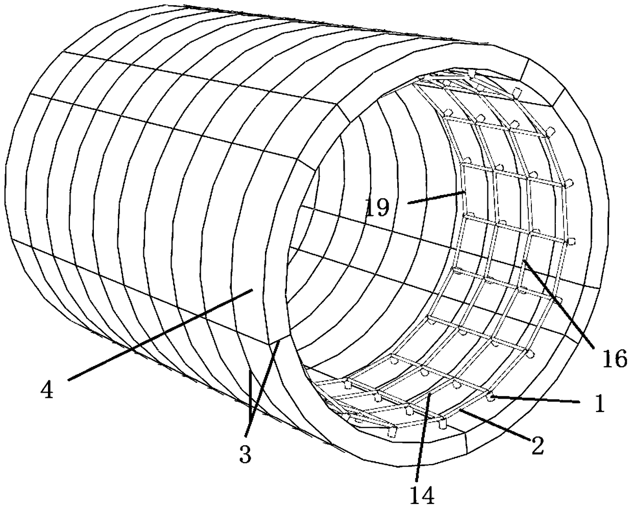 Assembled tunnel reinforced structure