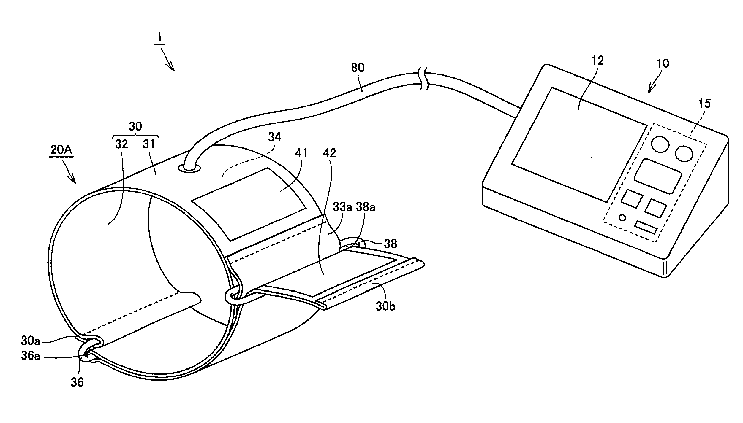 Blood pressure information measurement device cuff and blood pressure information measurement device provided therewith