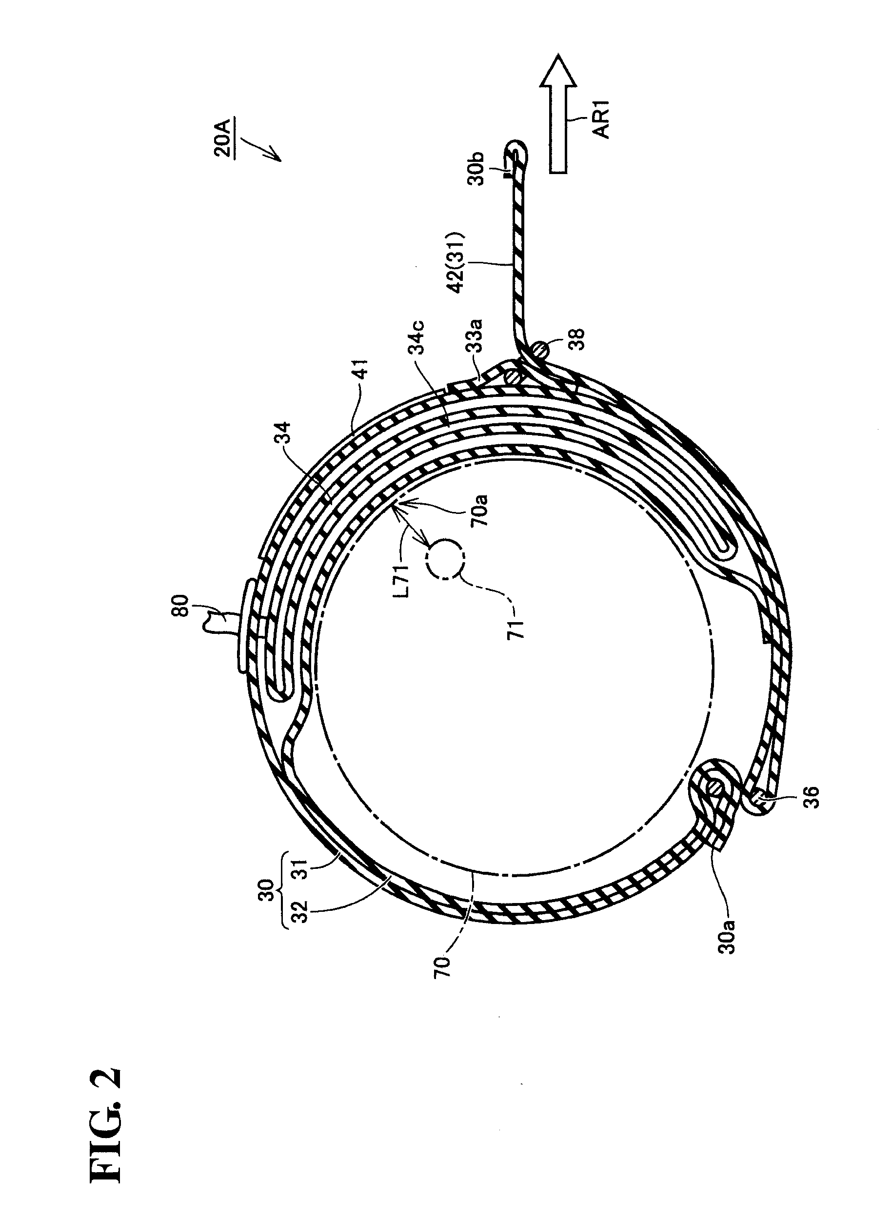 Blood pressure information measurement device cuff and blood pressure information measurement device provided therewith