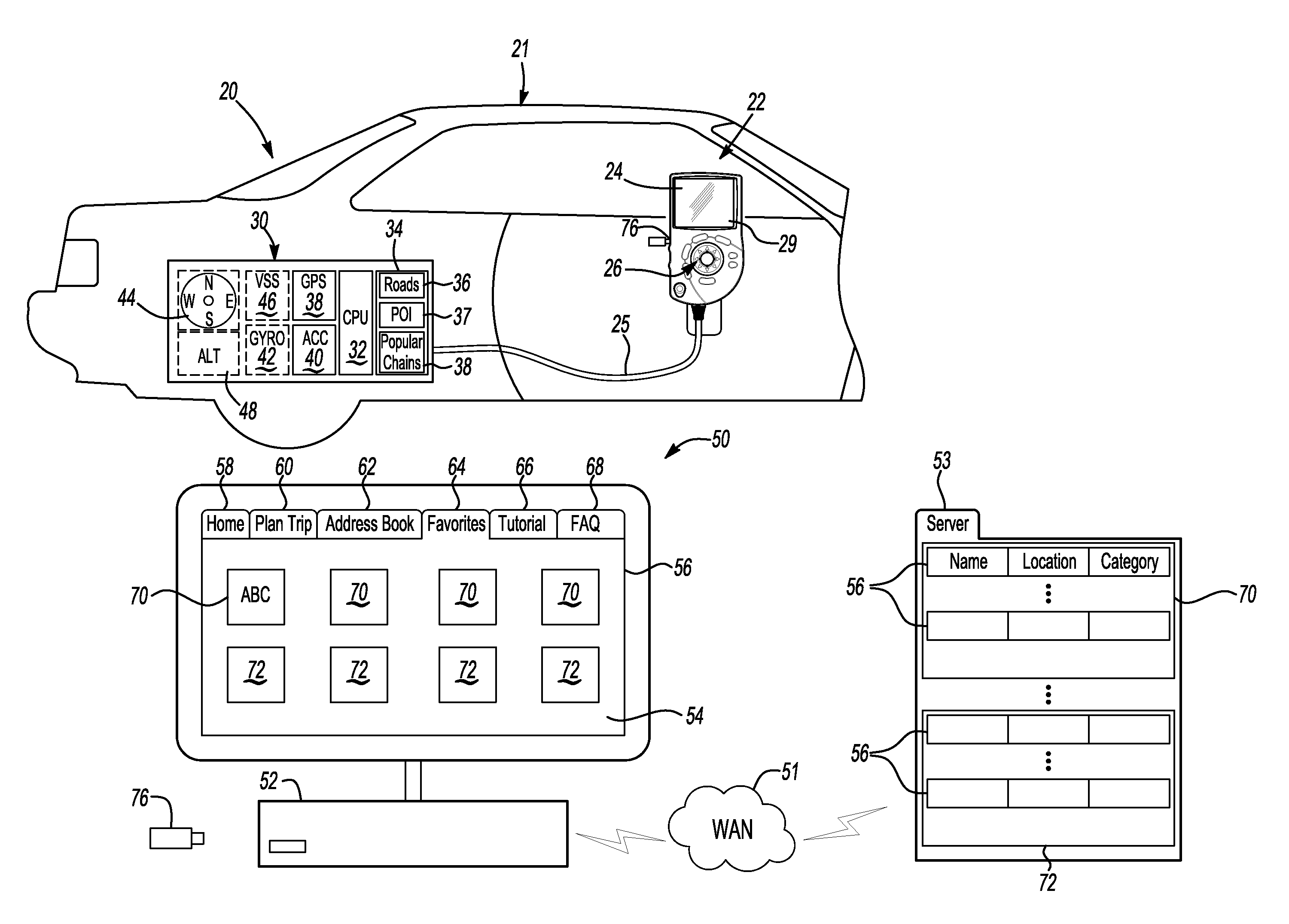 Navigation system with web interface