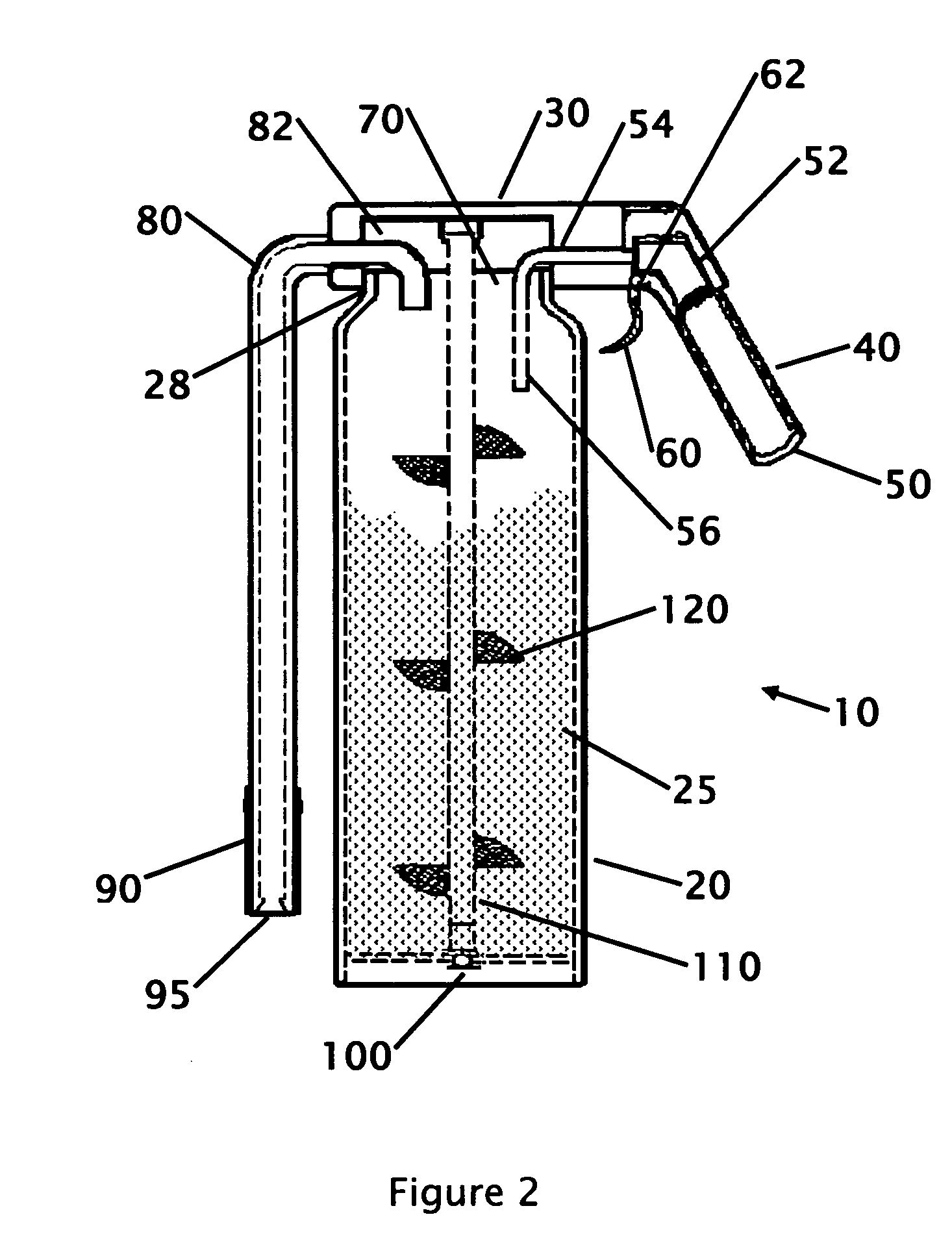 Self servicing fire extinguisher with external operated internal mixing with wide mouth and external CO<sub>2 </sub>chamber