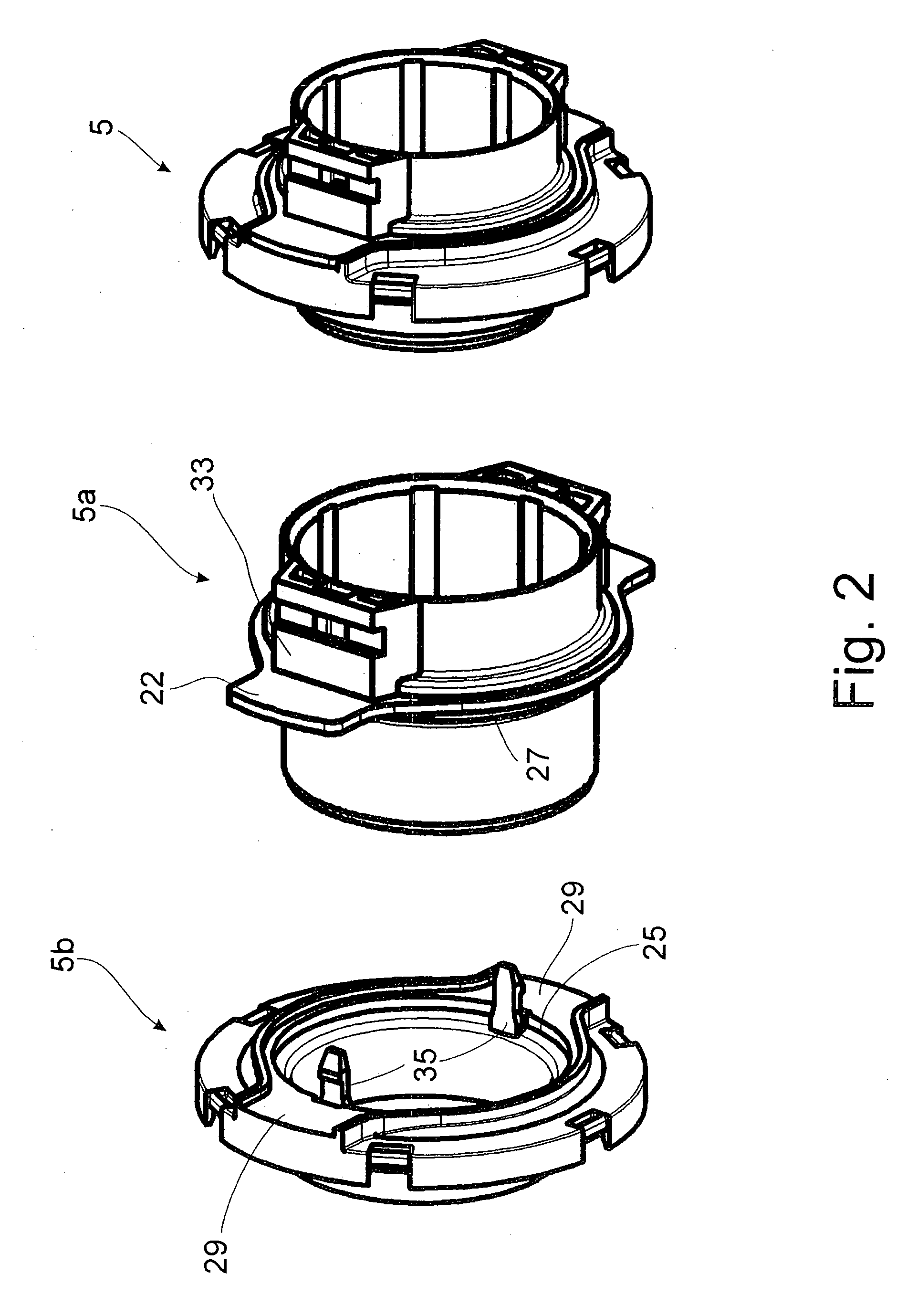 Clutch release device for a friction clutch of a motor vehicle with a multi-part sliding sleeve