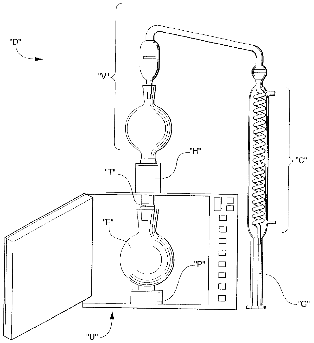 Microwave distillation apparatus, and vessel-biasing assembly