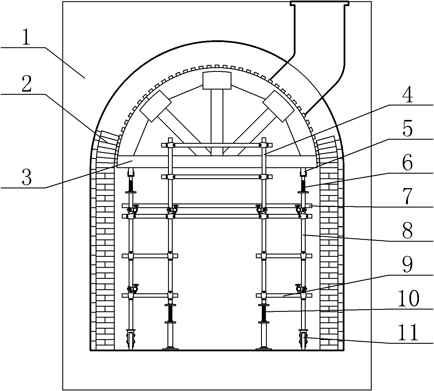 Method for building vault lining of flue