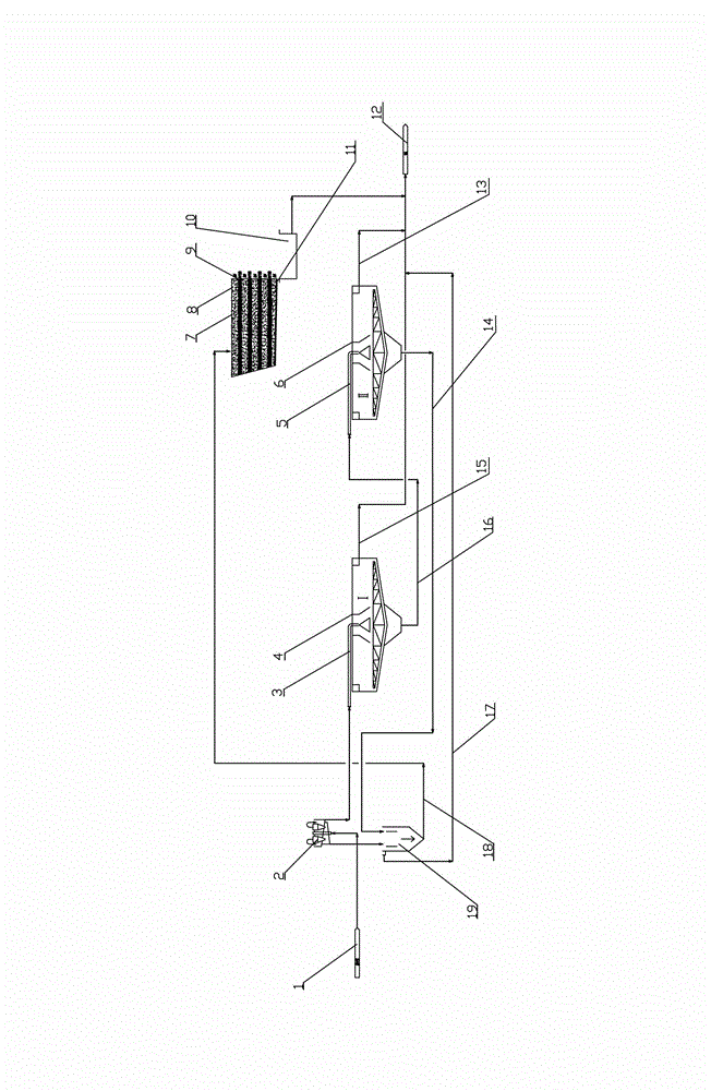 Concentrating and dry stacking system of tailings and dry stacking method