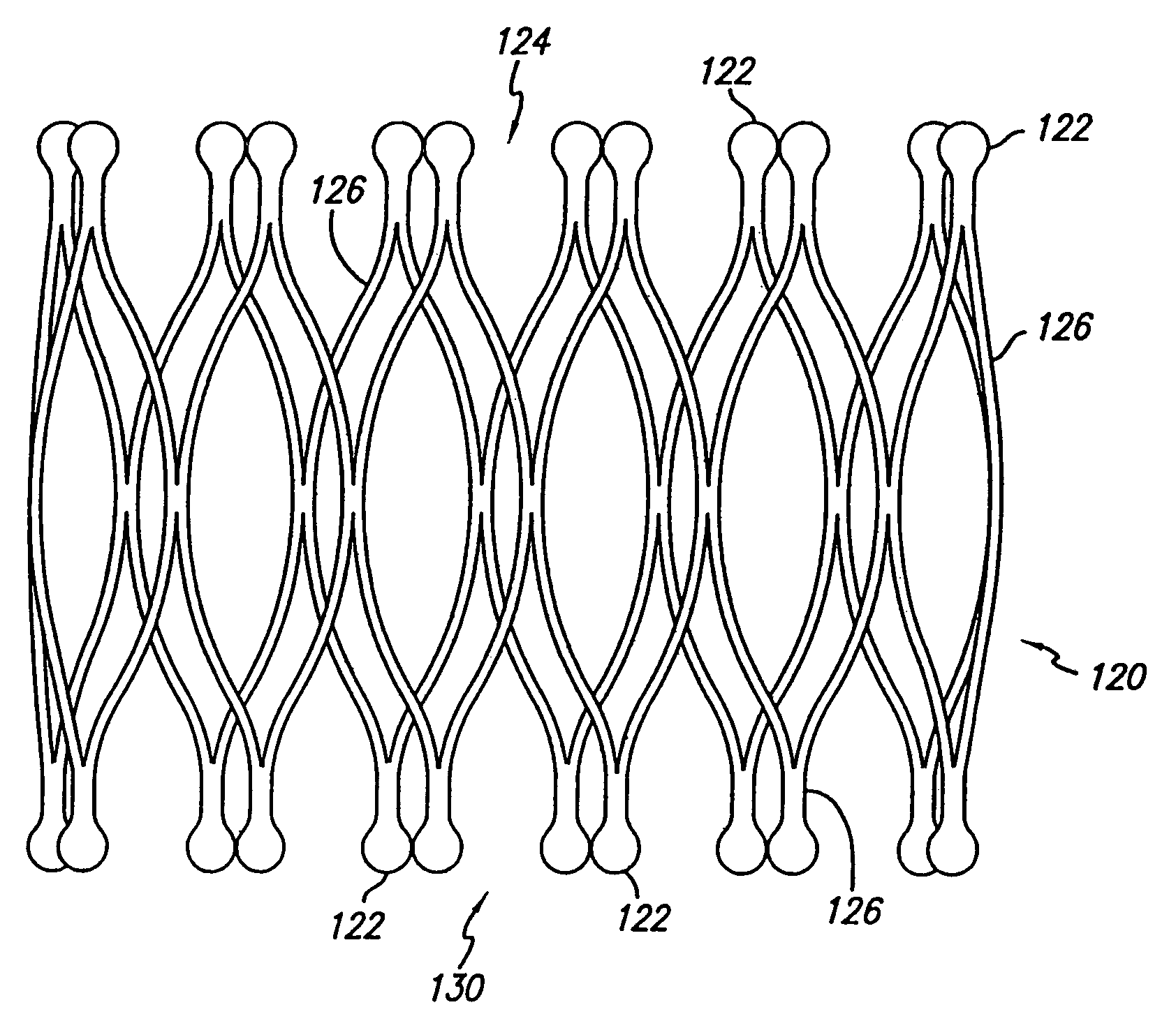 Single-piece endoprosthesis with high expansion ratios and atraumatic ends