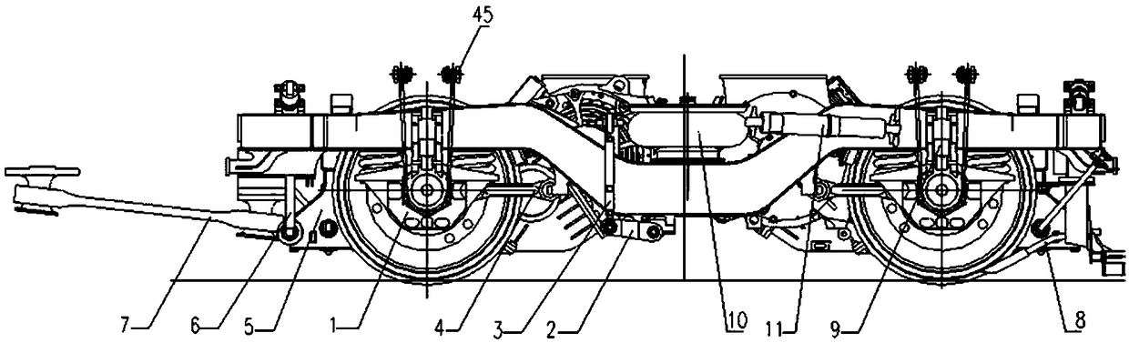 High-speed rail vehicle and its bogie, wheel set driving device