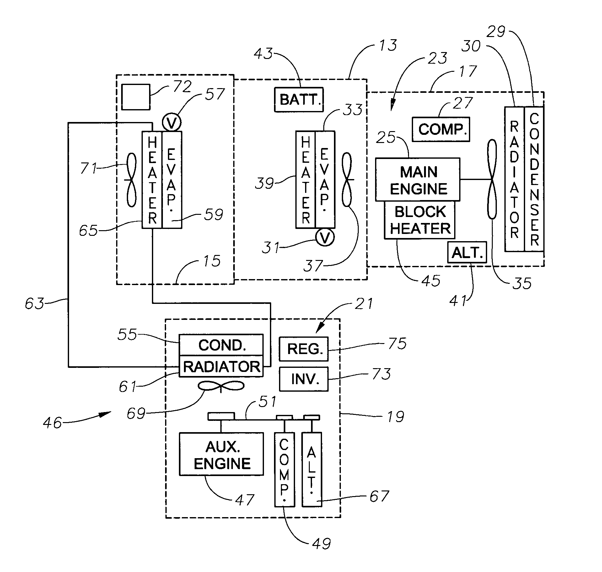 Vehicle auxiliary power unit, assembly, and related methods