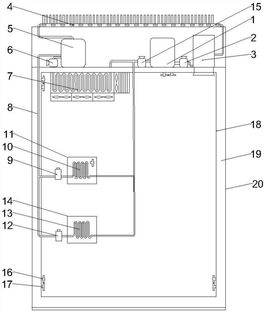 Frequency converter with internal environment automatic adjusting function and working method thereof