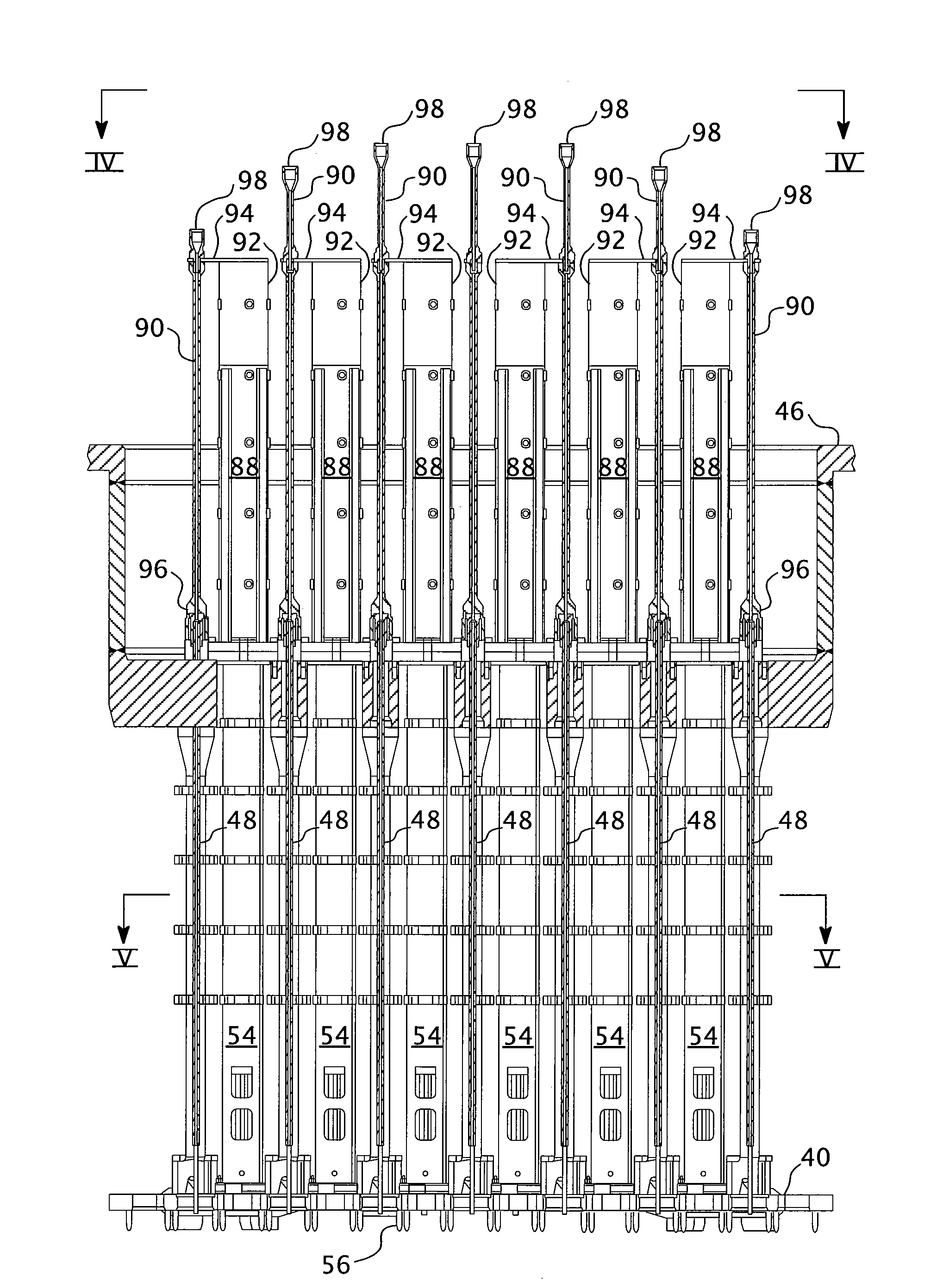 Upper internals arrangement for a pressurized water reactor