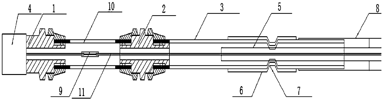 A glue-free mechanical seal structure of fiber grating piezometer
