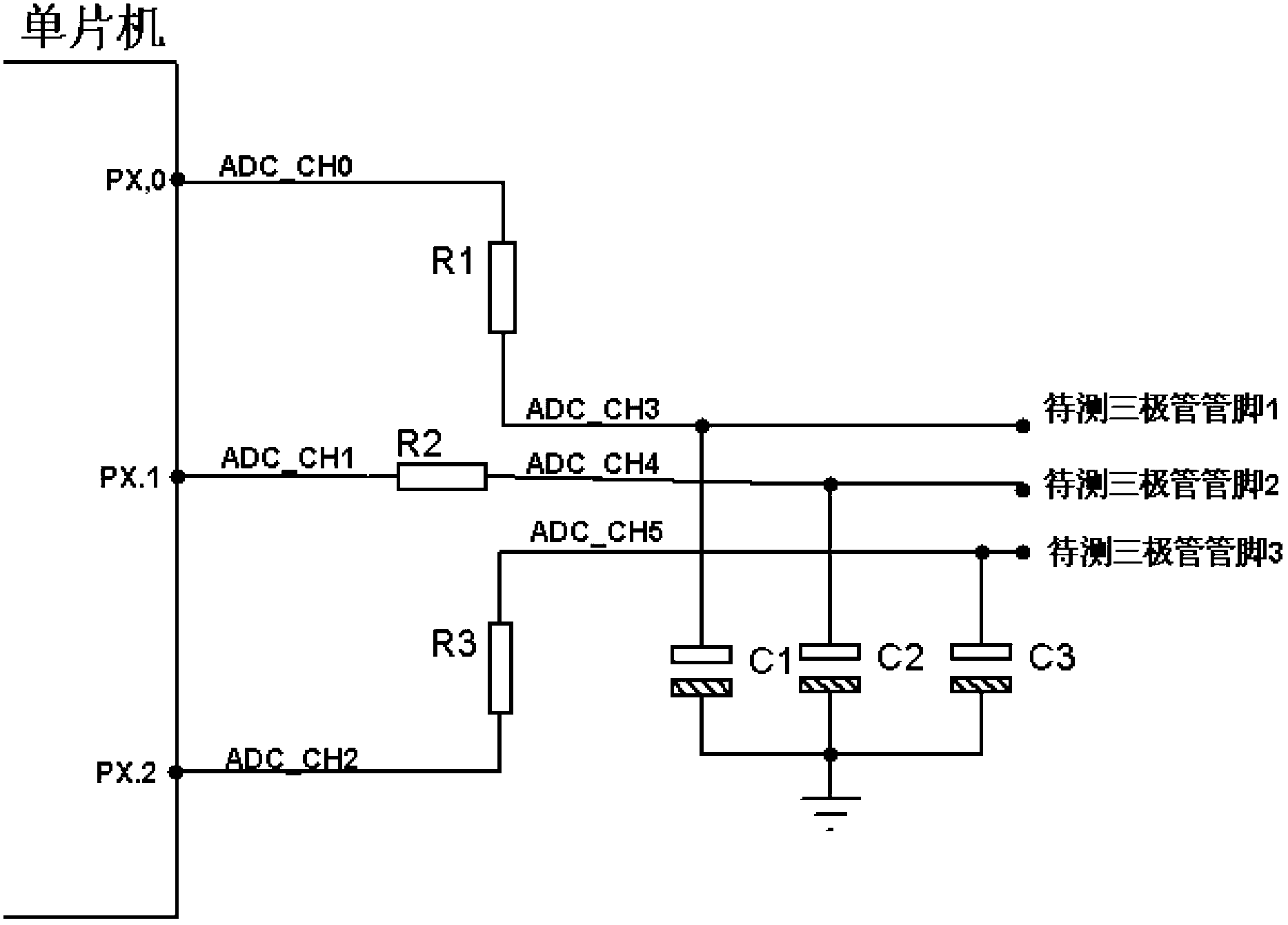 Device for automatically distinguishing polarity, pin arrangement and hfe of audion