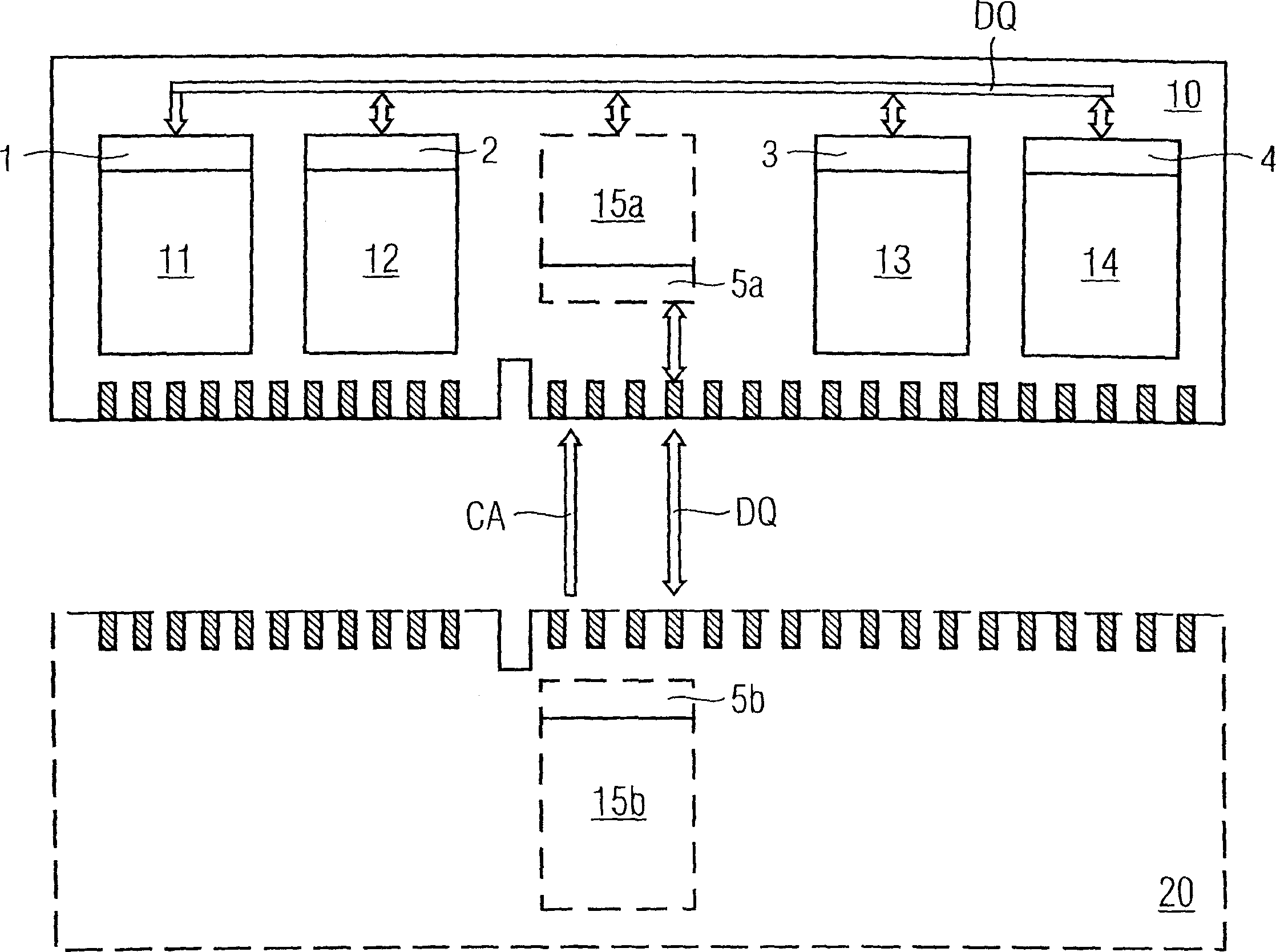 Semiconductor storage system and method for transmission of write and read data