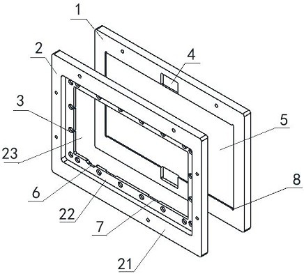 High-density-distance display terminal magnetic steel seat inspection jig