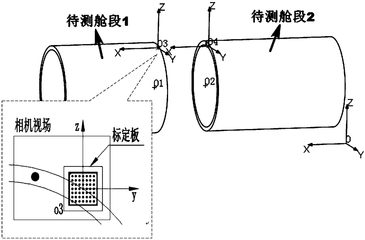 Double-camera measurement device and measurement method for cabin pin hole abutting corner