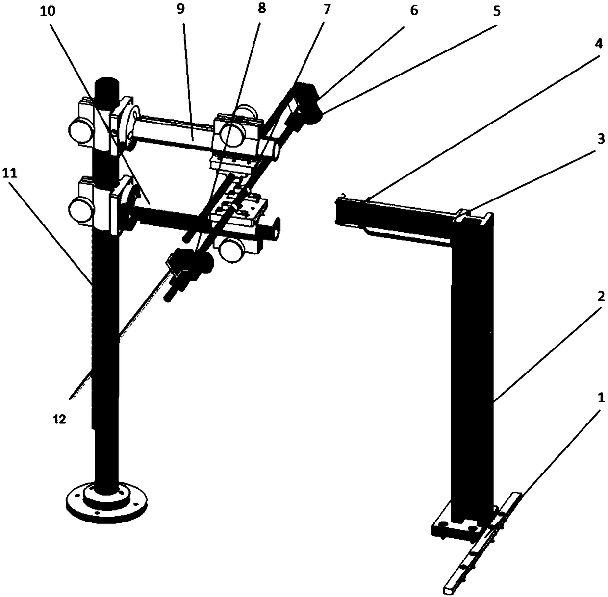 Double-camera measurement device and measurement method for cabin pin hole abutting corner