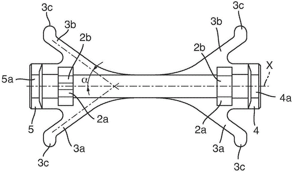 Rolling body guide element, particularly for a large tapered roller bearing