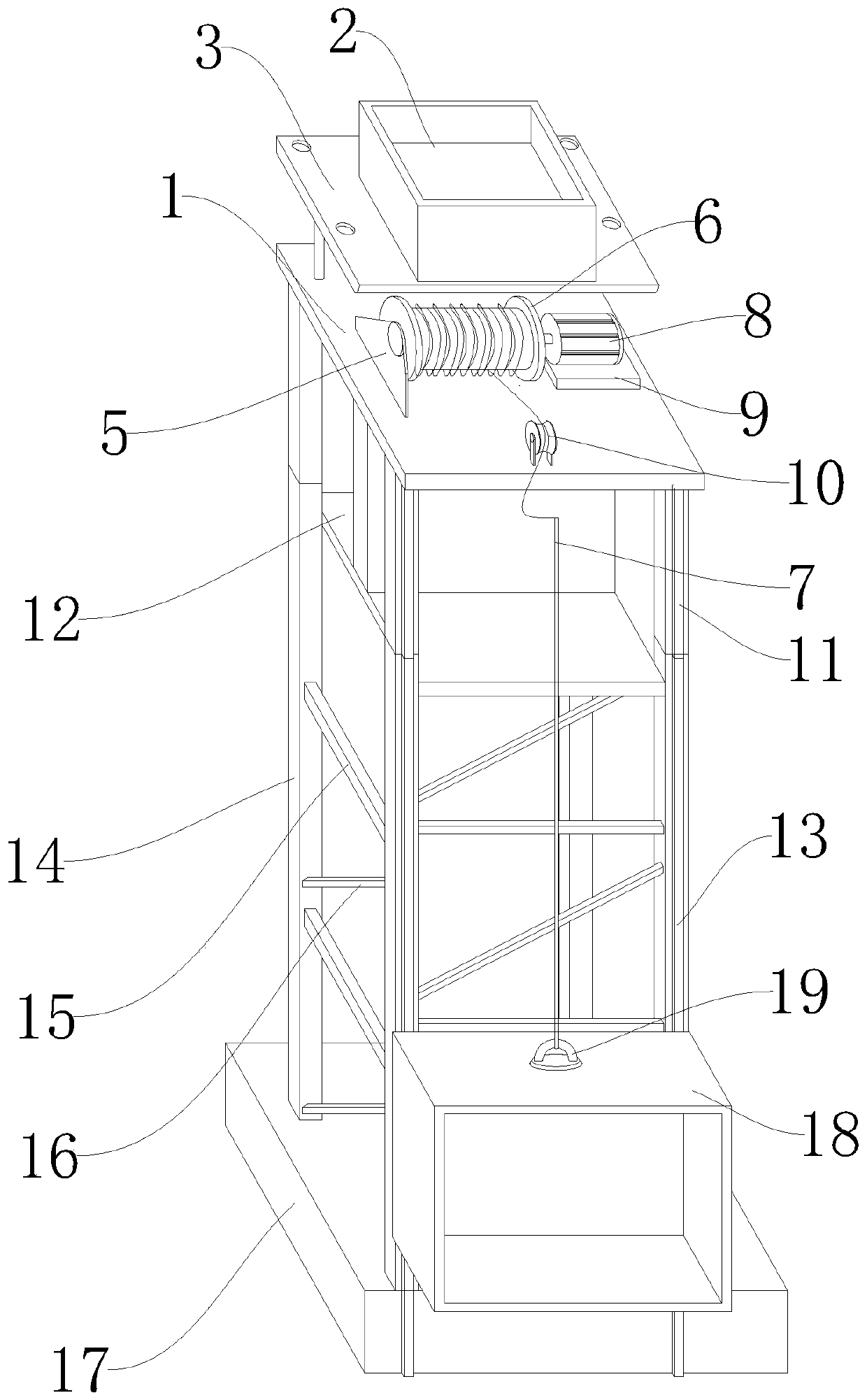 Material lifting device for building engineering construction and using method thereof