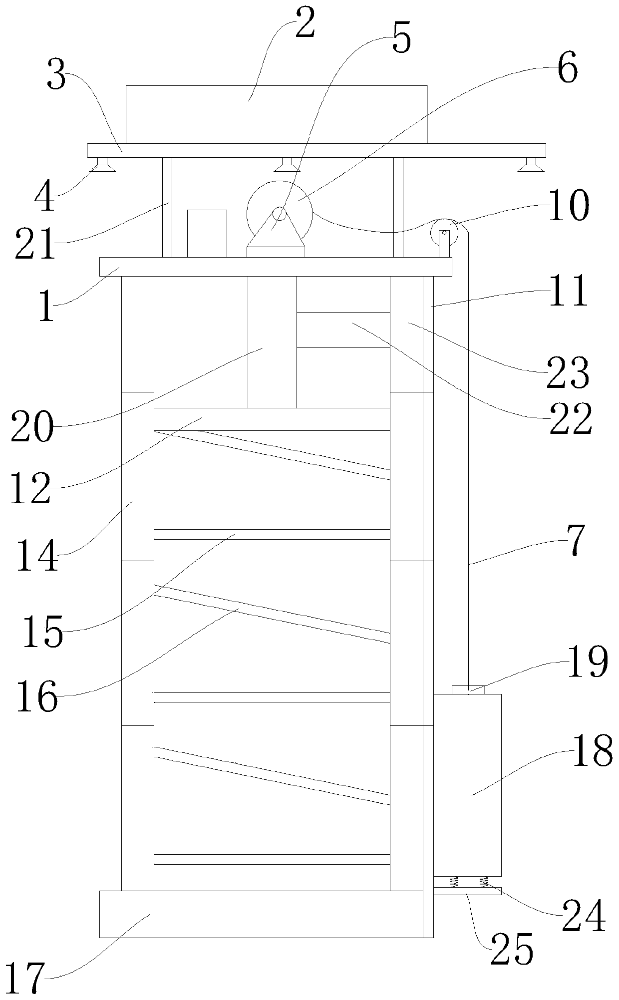 Material lifting device for building engineering construction and using method thereof