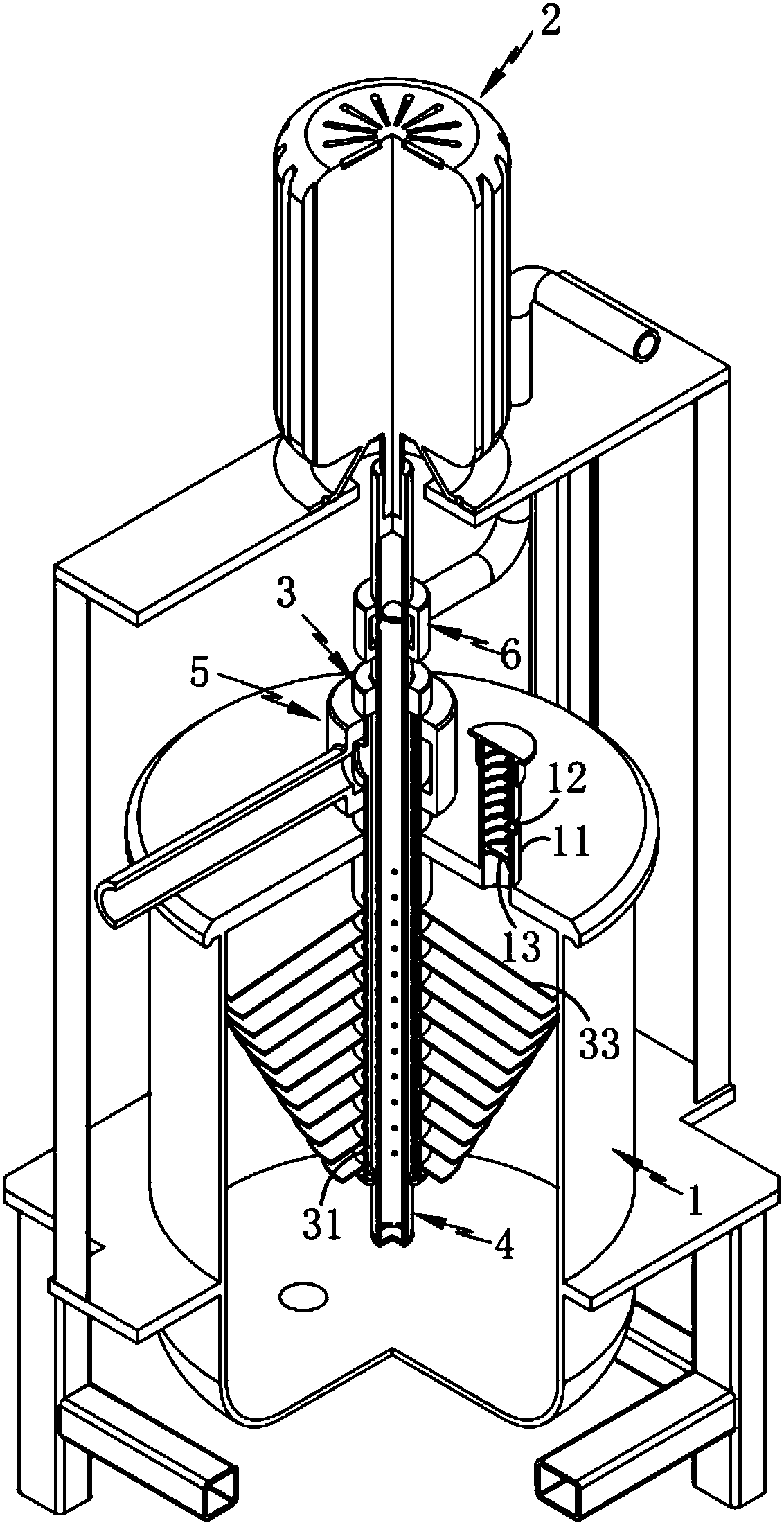 A rotary gas foaming device