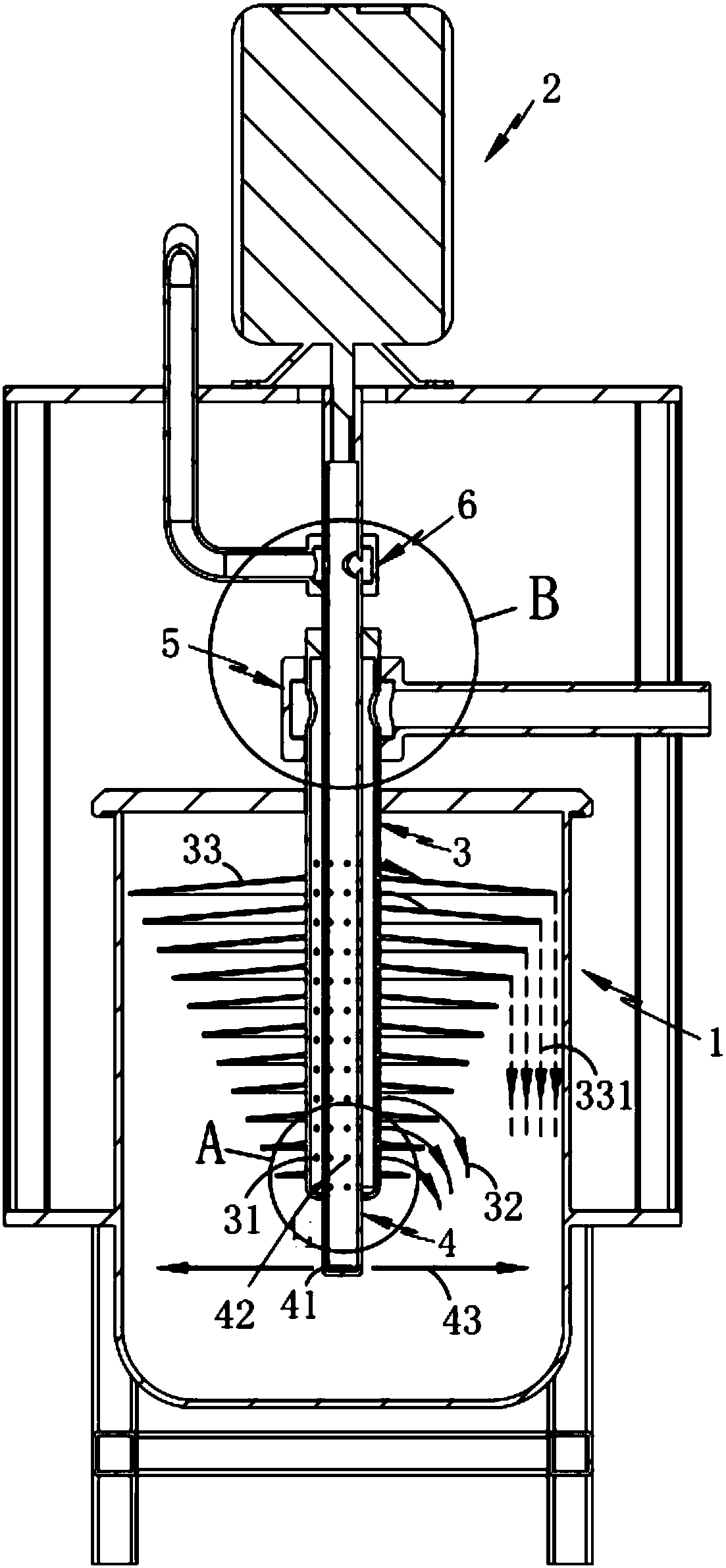 A rotary gas foaming device