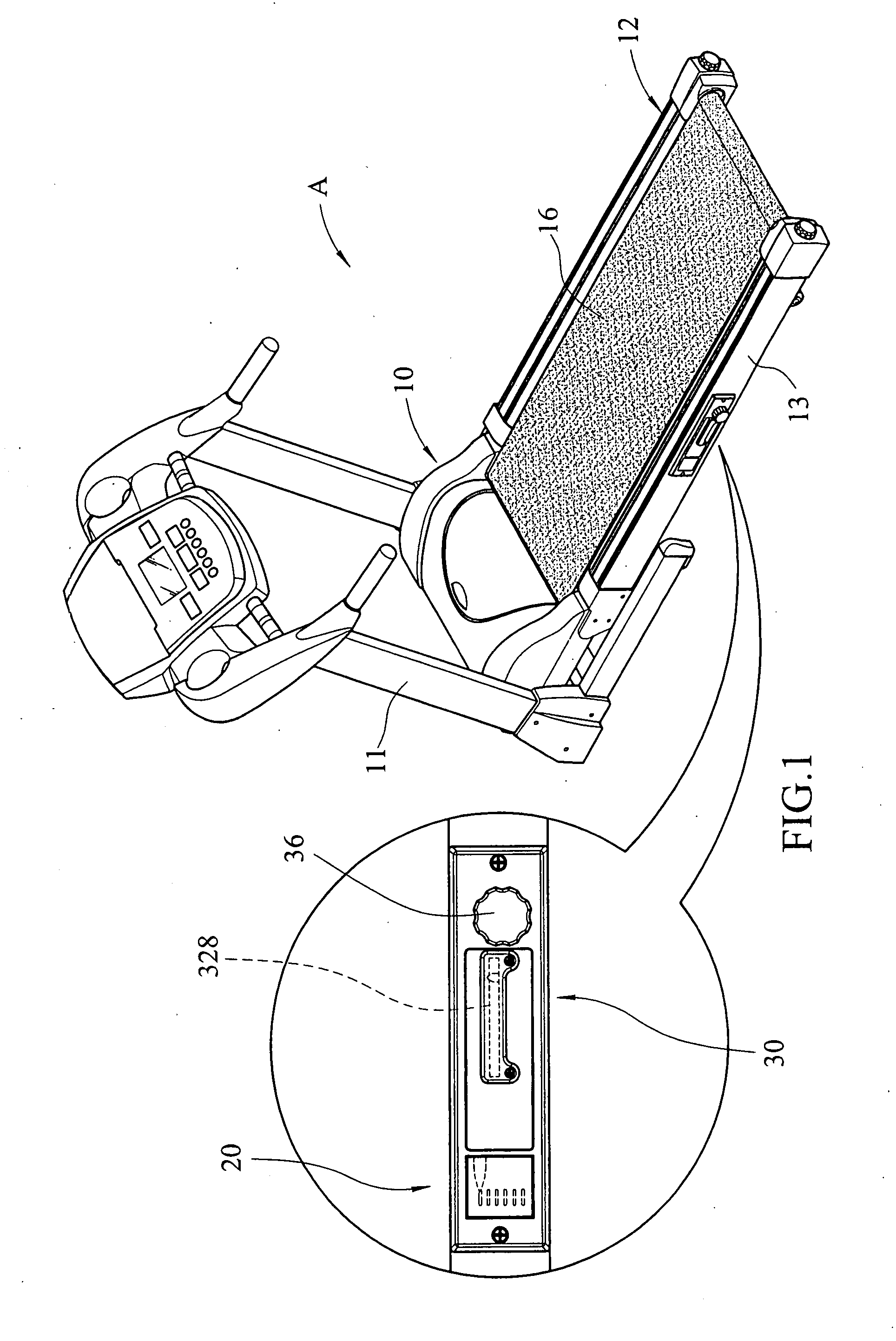 Cushion adjustable and display devices for treadmills