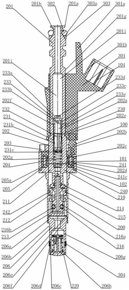 Direct injection valve structure in gas cylinder