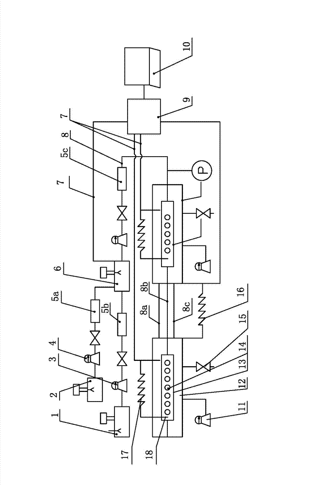 Experiment device and method for stimulating current-limiting and sectional fracturing of horizontal well