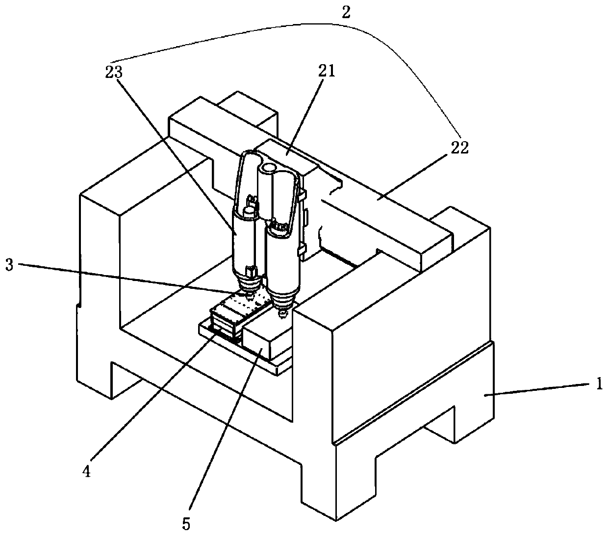 Double-spindle numerical control machine tool structure