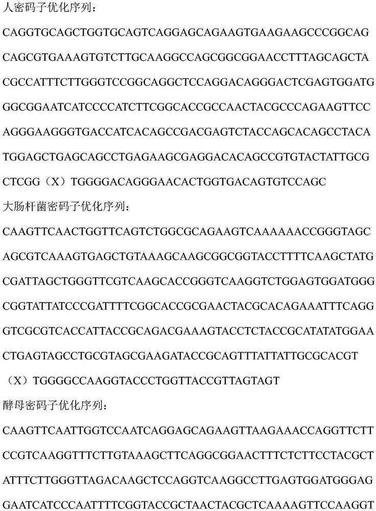 Method for synthesizing controllable humanized antibody library based on combinatorial synthesis technique and application