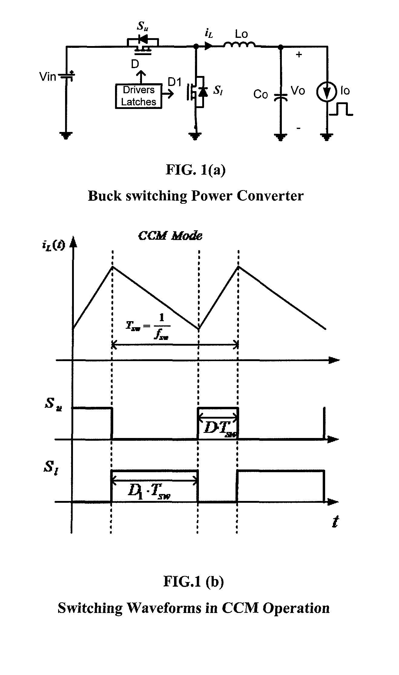 Sensor-less operation and detection of CCM and DCM operation modes in synchronous switching power converters