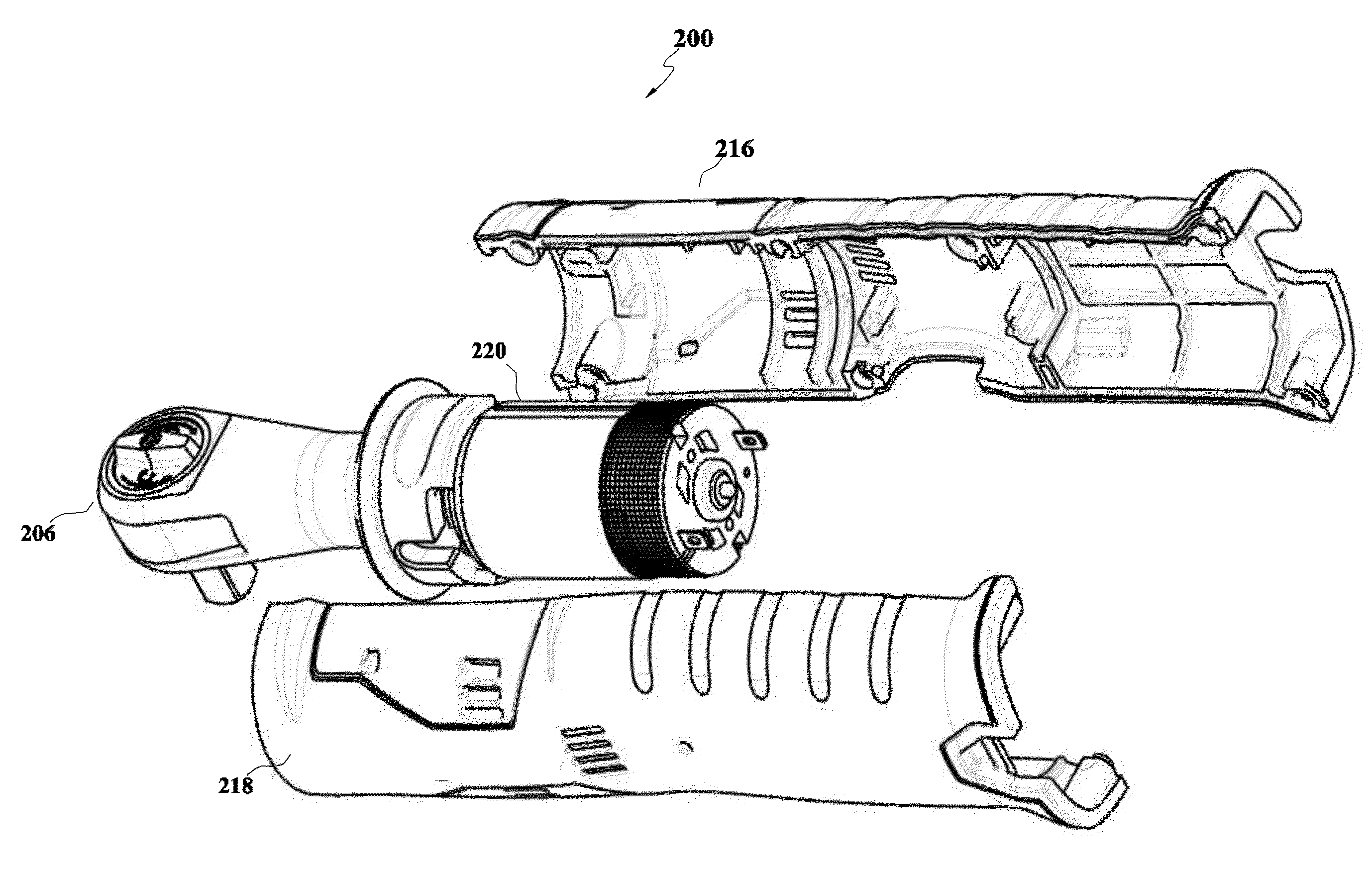 Hand tool head assembly and housing apparatus