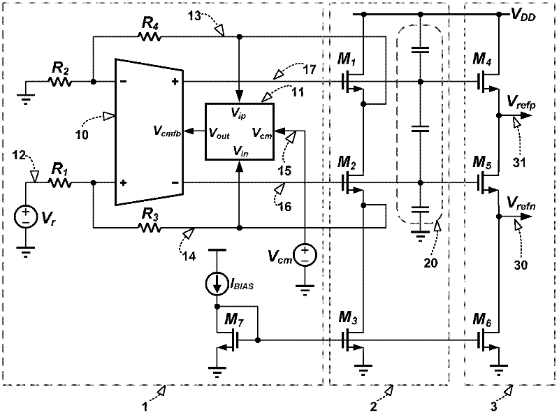 Differential reference voltage buffer