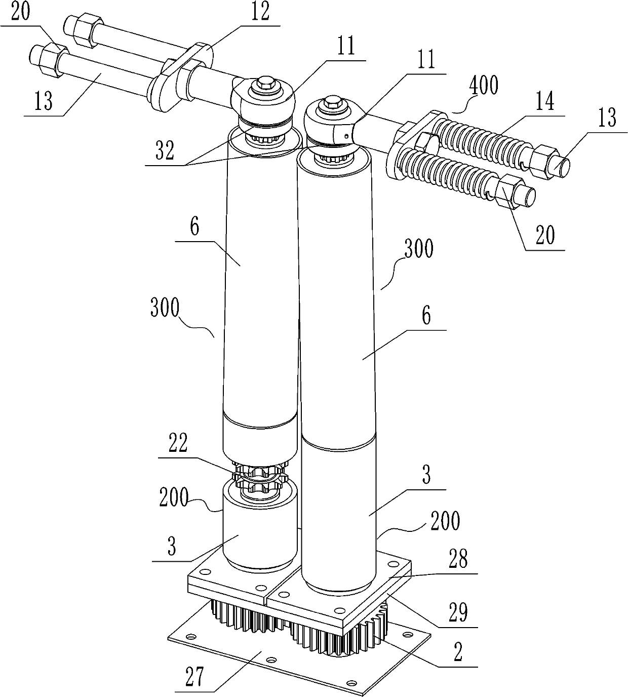 Gap adaptive vertical snapping roll device