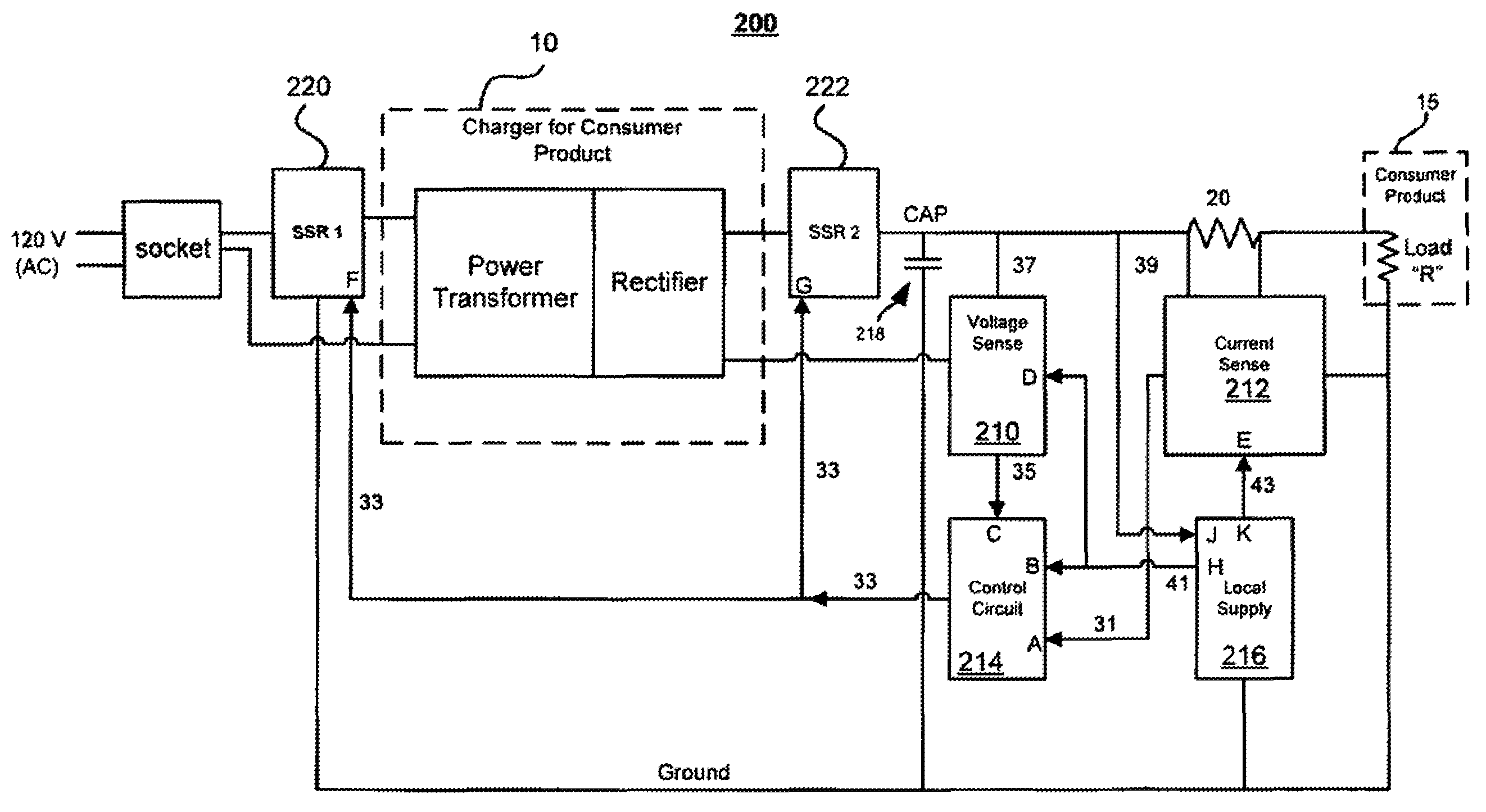 Circuit and associated method for reducing power consumption in a power transformer