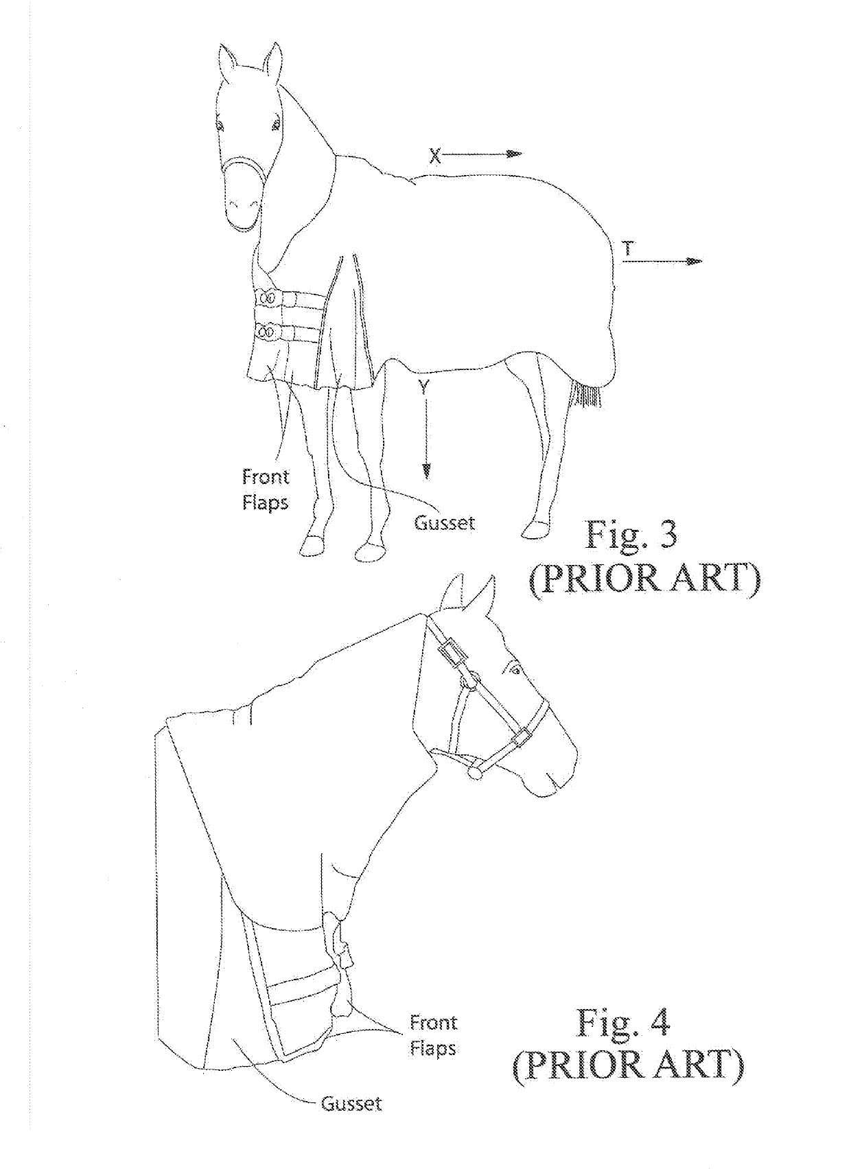 Equine yoke closure device and adjustable blanket system