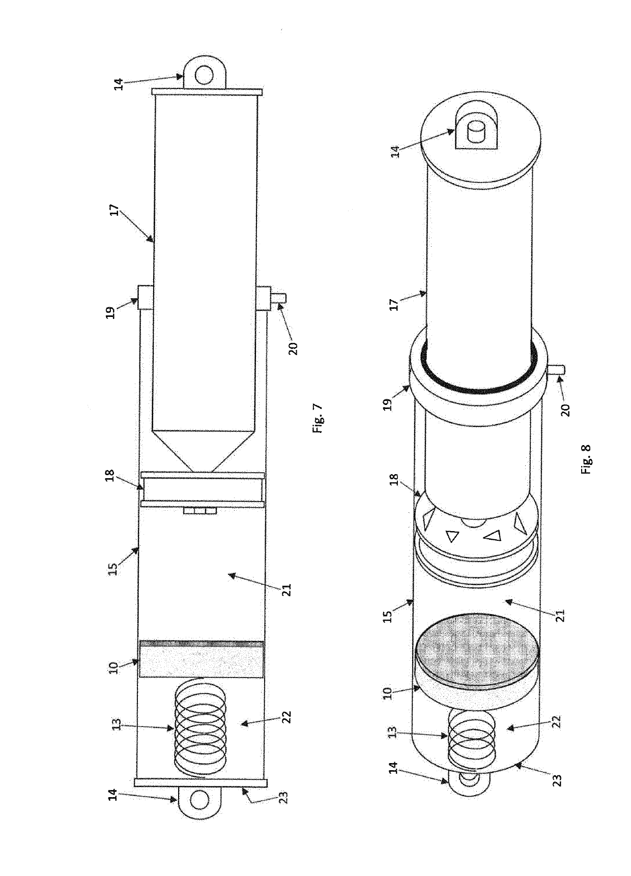 Multiple Stage Shock Absorber with Gas Permeable Internal Floating Piston