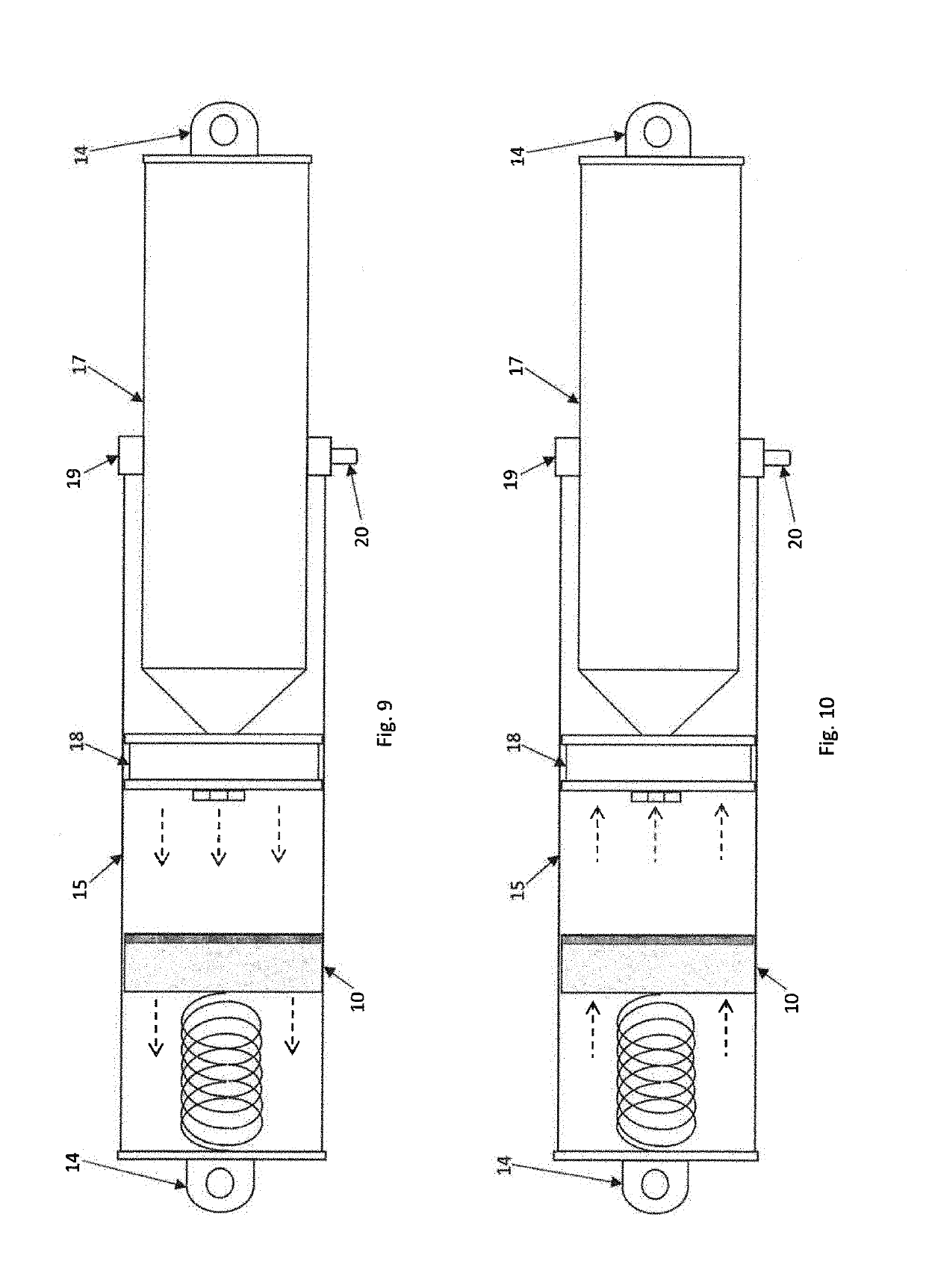 Multiple Stage Shock Absorber with Gas Permeable Internal Floating Piston