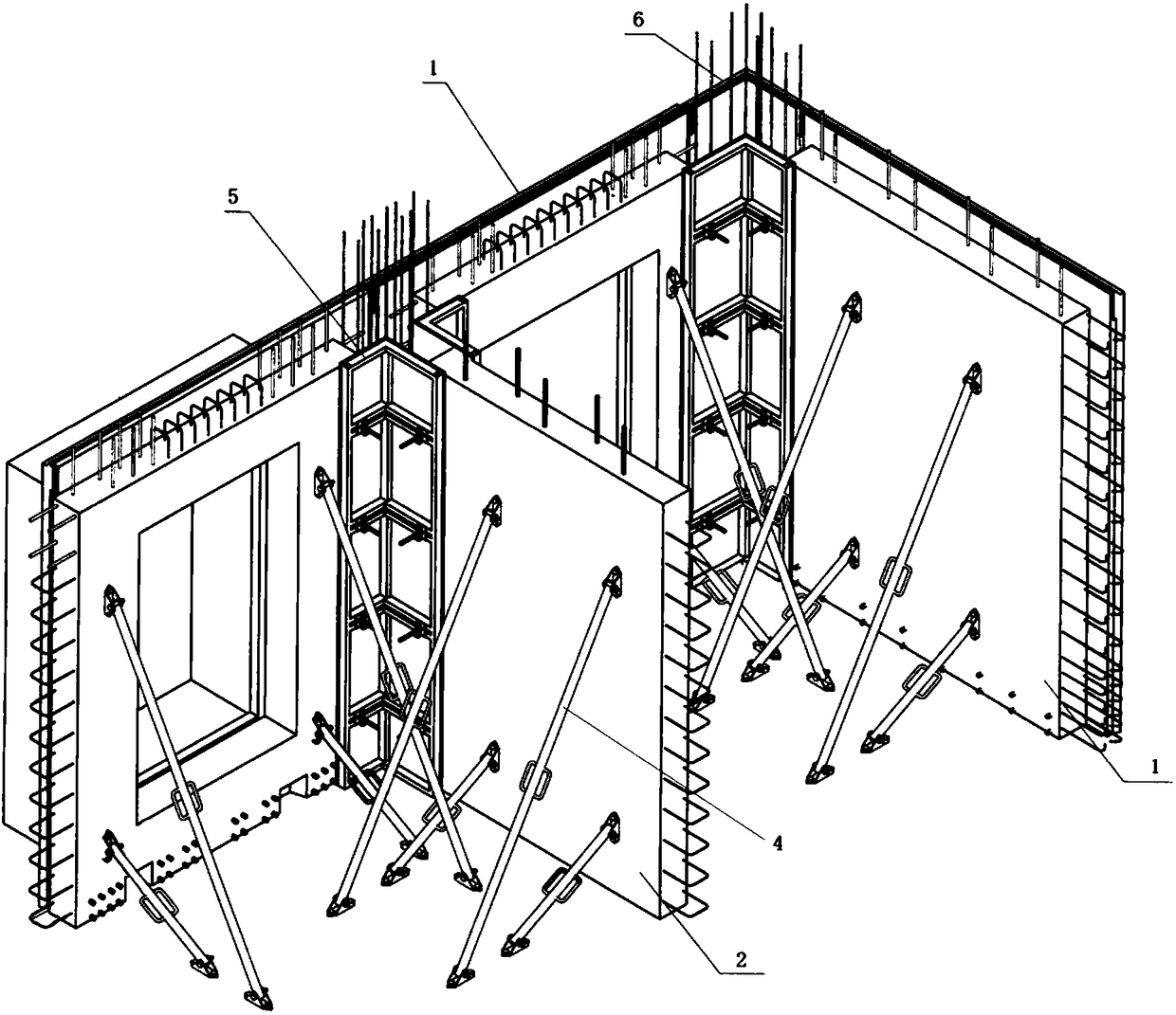 Construction method of prefabricated wallboard