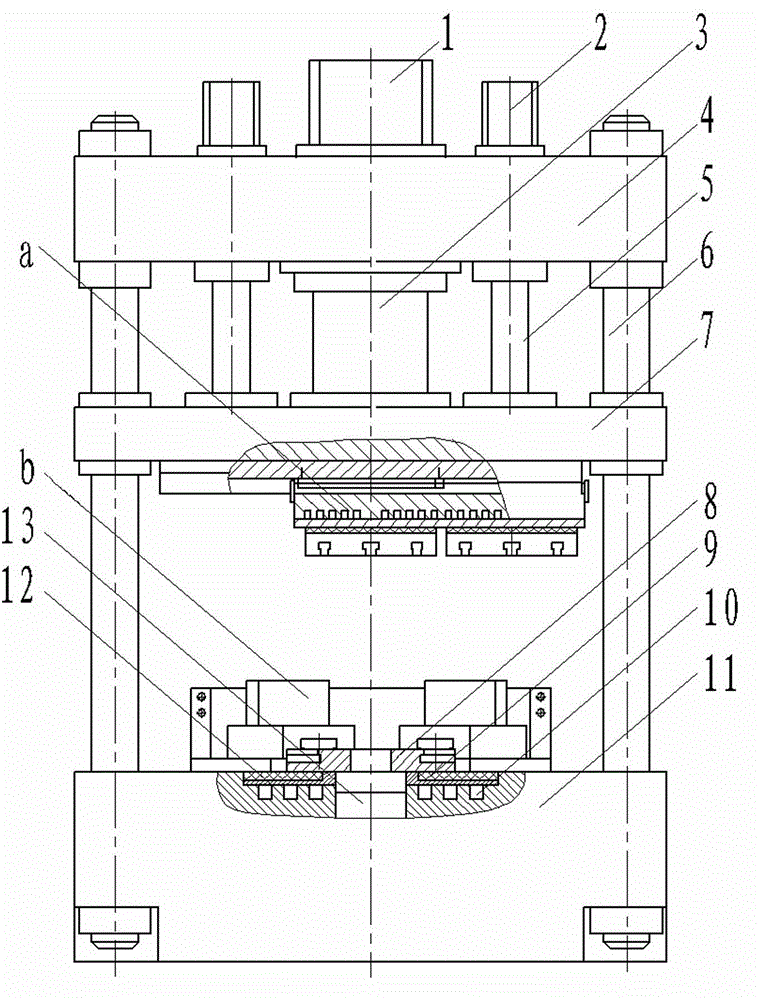 Compound plastic forming equipment, die transposition mechanism thereof and positioning method for die transposition mechanism