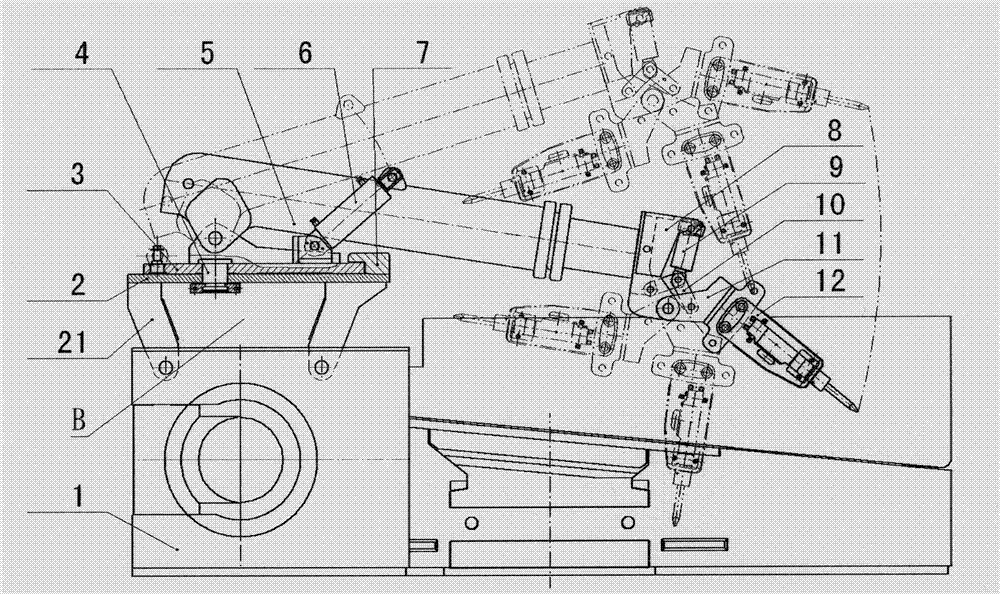 Bulk coal crushing device and crushing process in medium-thick coal seam working face