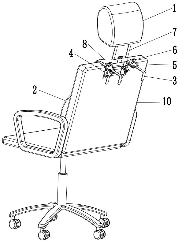 Clamping plate type seat waist and neck back cushion