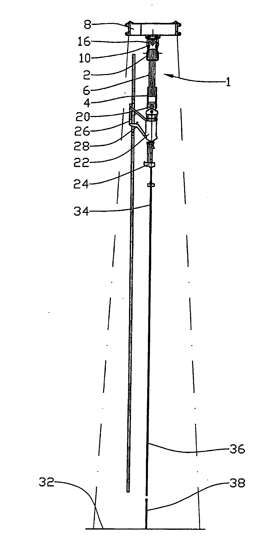 Drawworks device on a drill floor