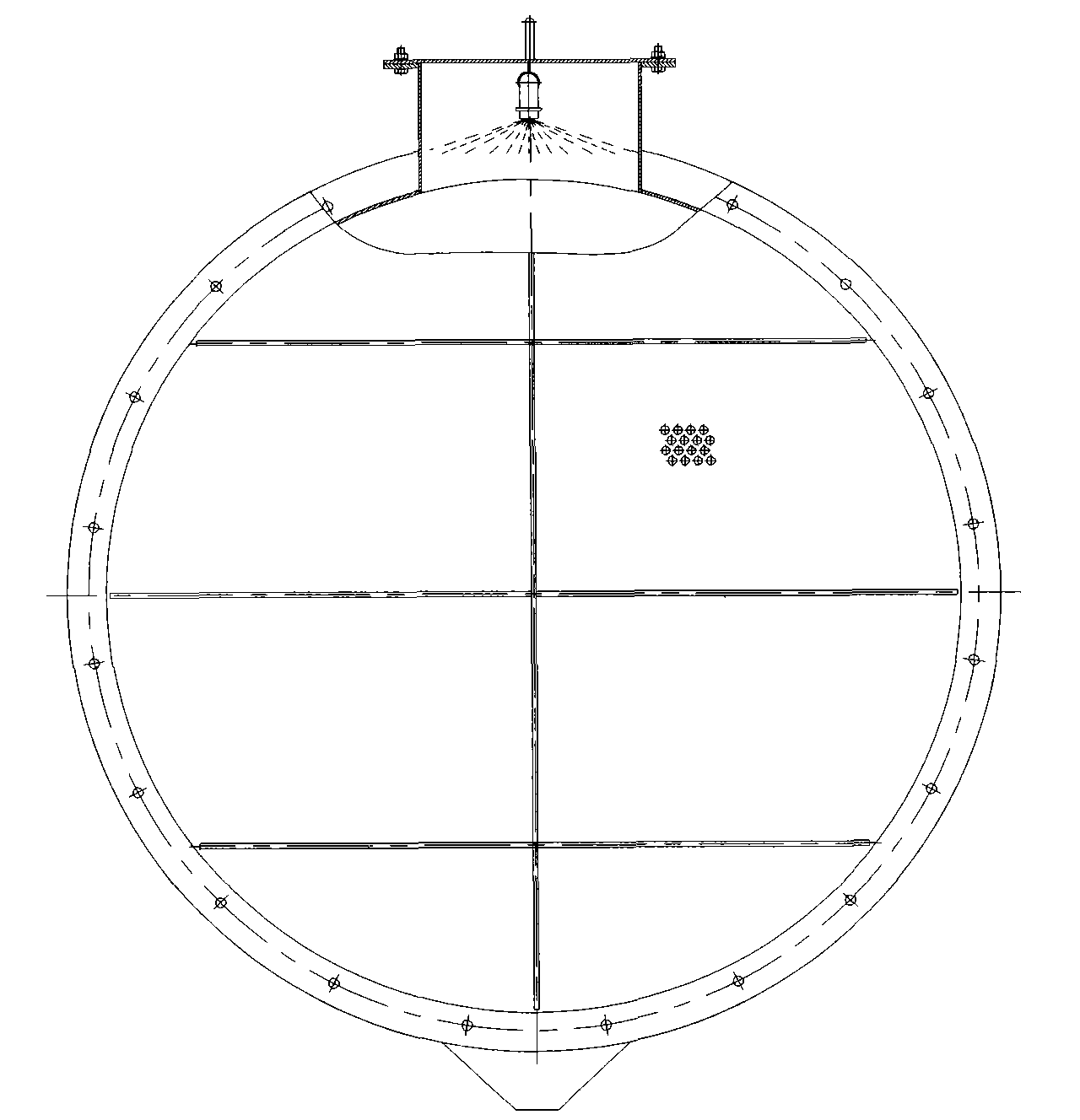 Horizontal type turbulent ball packing filter device