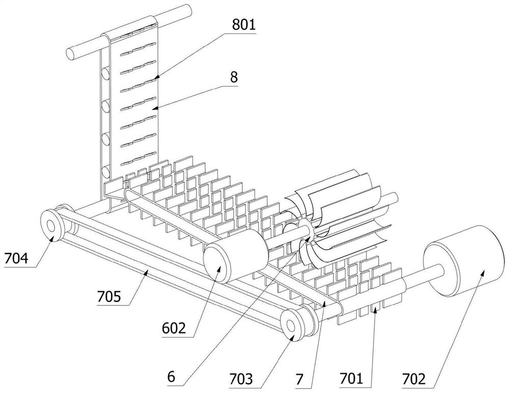 Agricultural corn threshing treatment device